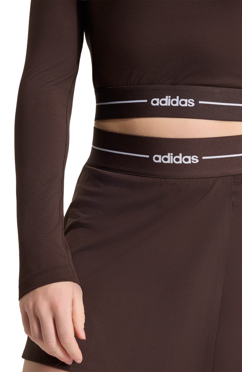 adidas Originals Long Sleeve Crop Top, Alternate, color, Aurora Coffee