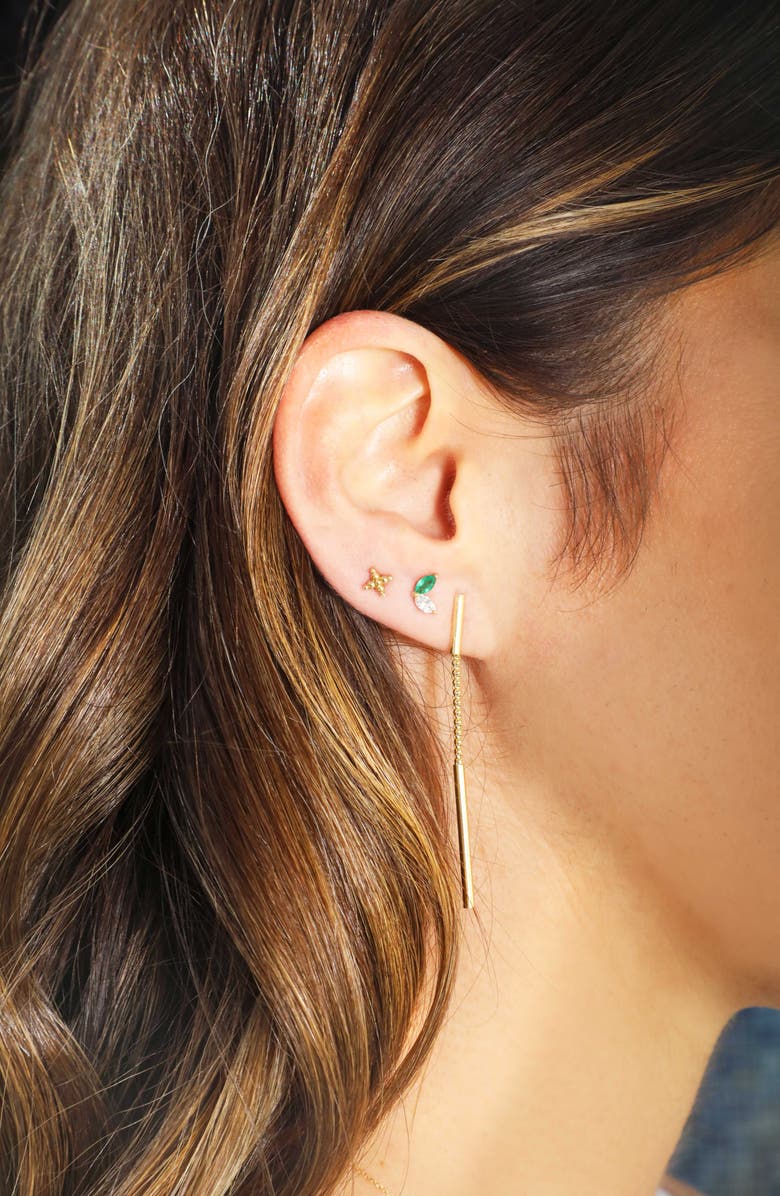 Bony Levy 14K Gold Beaded Flower Stud Earrings, Alternate, color, 