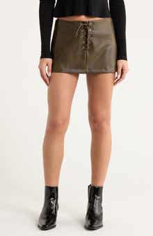 PacSun Lace-Up Faux Leather Miniskirt