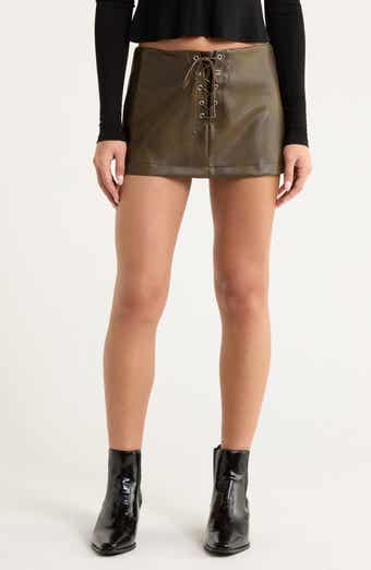 PacSun Lace-Up Faux Leather Miniskirt