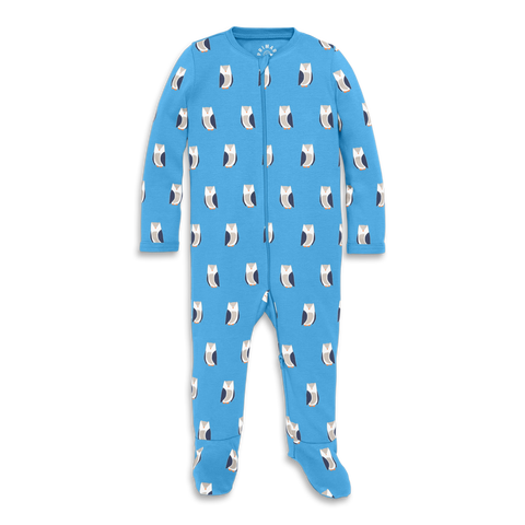 Baby Organic Zip Footie In Woodland Friends