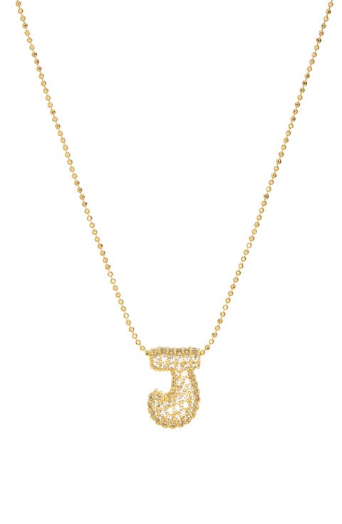 Pavé Bubble Initial Pendant Necklace