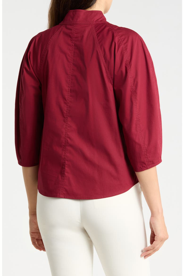 Tie Neck Puff Sleeve Top, Alternate, color, FIG