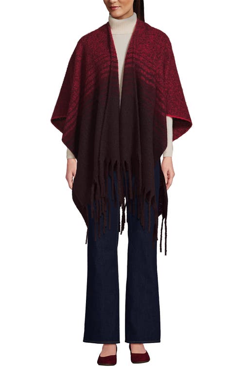 Lands' End Brushed Boucle Ruana In Brown
