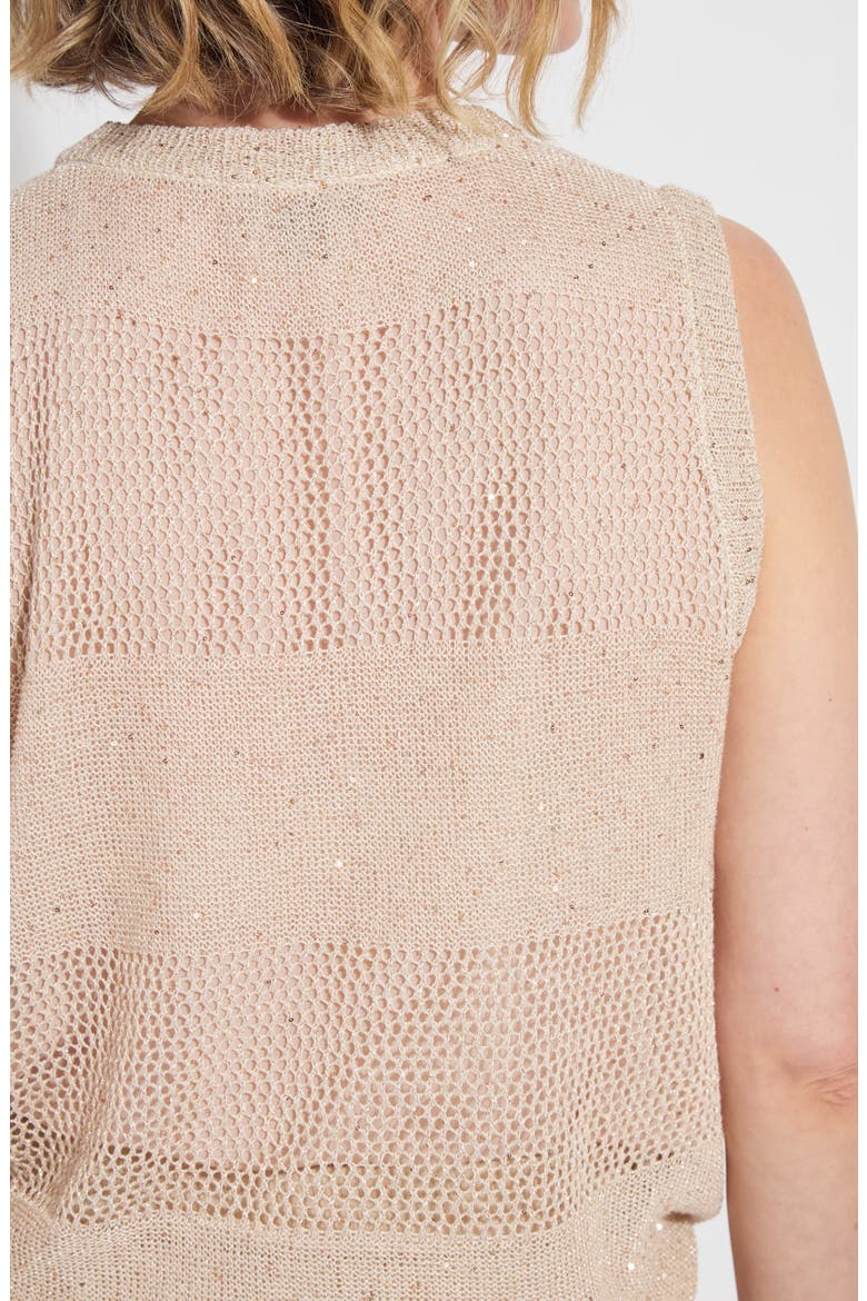 Bria Sequin V-Neck Sleeveless Sweater, Alternate, color, CHABLIS SEQUINS