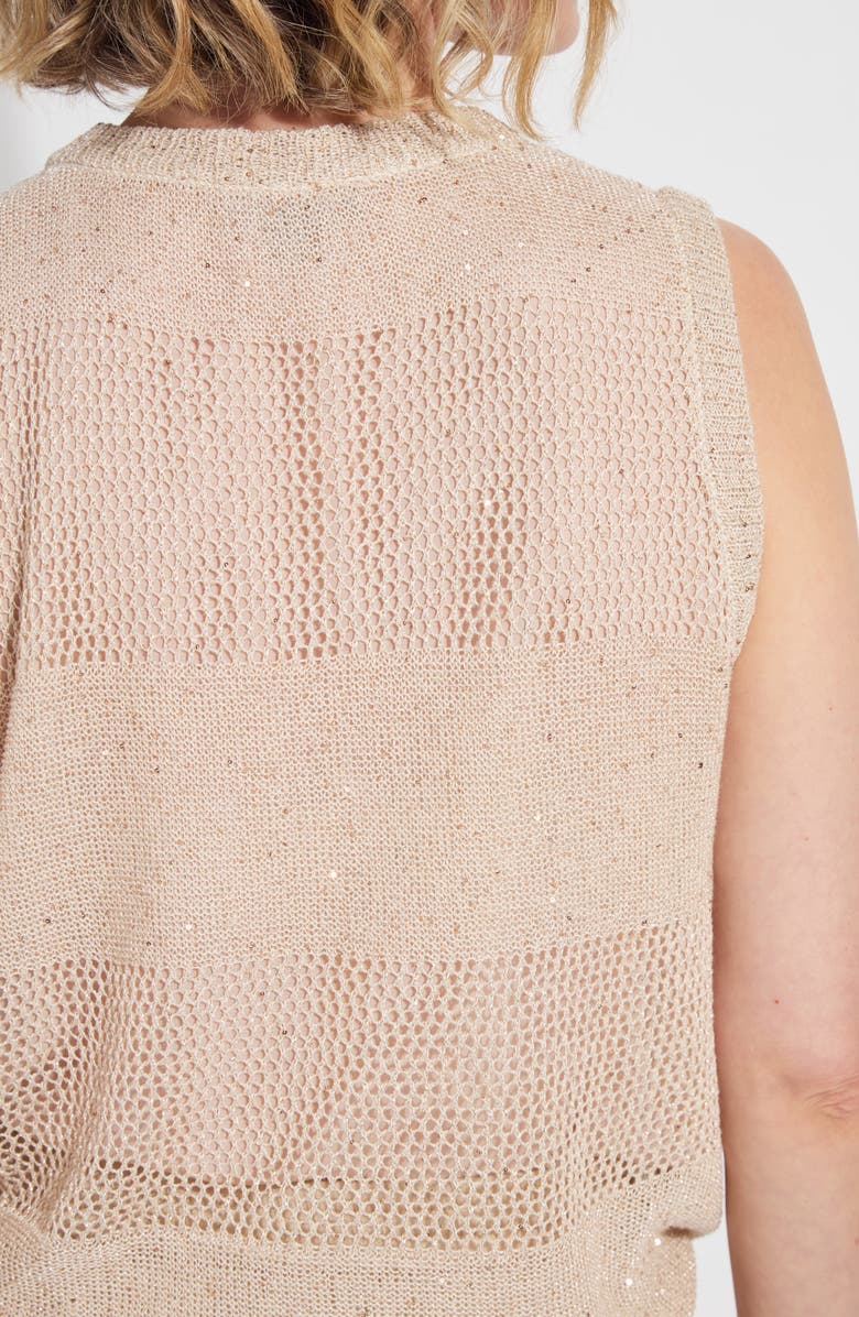 Lysse Bria Sequin V-Neck Sleeveless Sweater, Alternate, color, Chablis Sequins