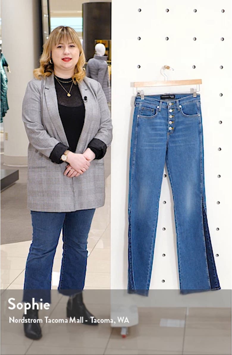 Kiley High Waist Inset Hem Wide Leg Jeans, sales video thumbnail