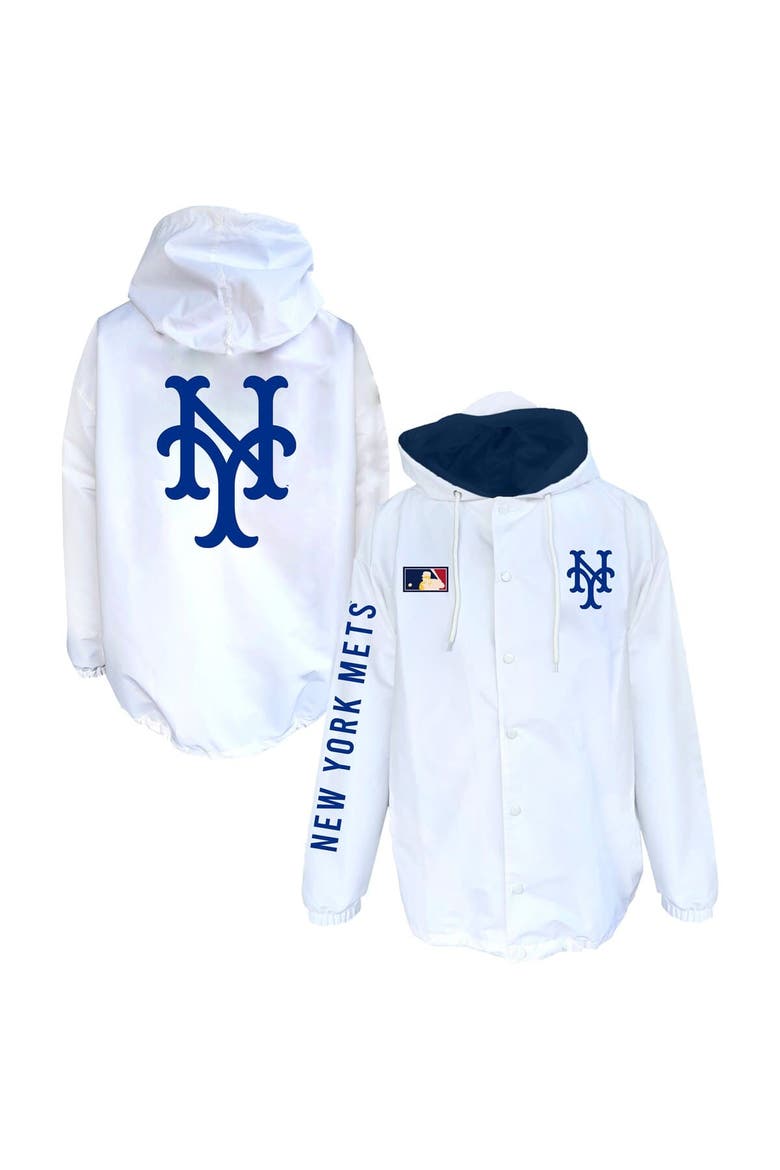 Men's Mitchell & Ness  White New York Mets Big & Tall Full-Snap Hooded Jacket, Main, color, White