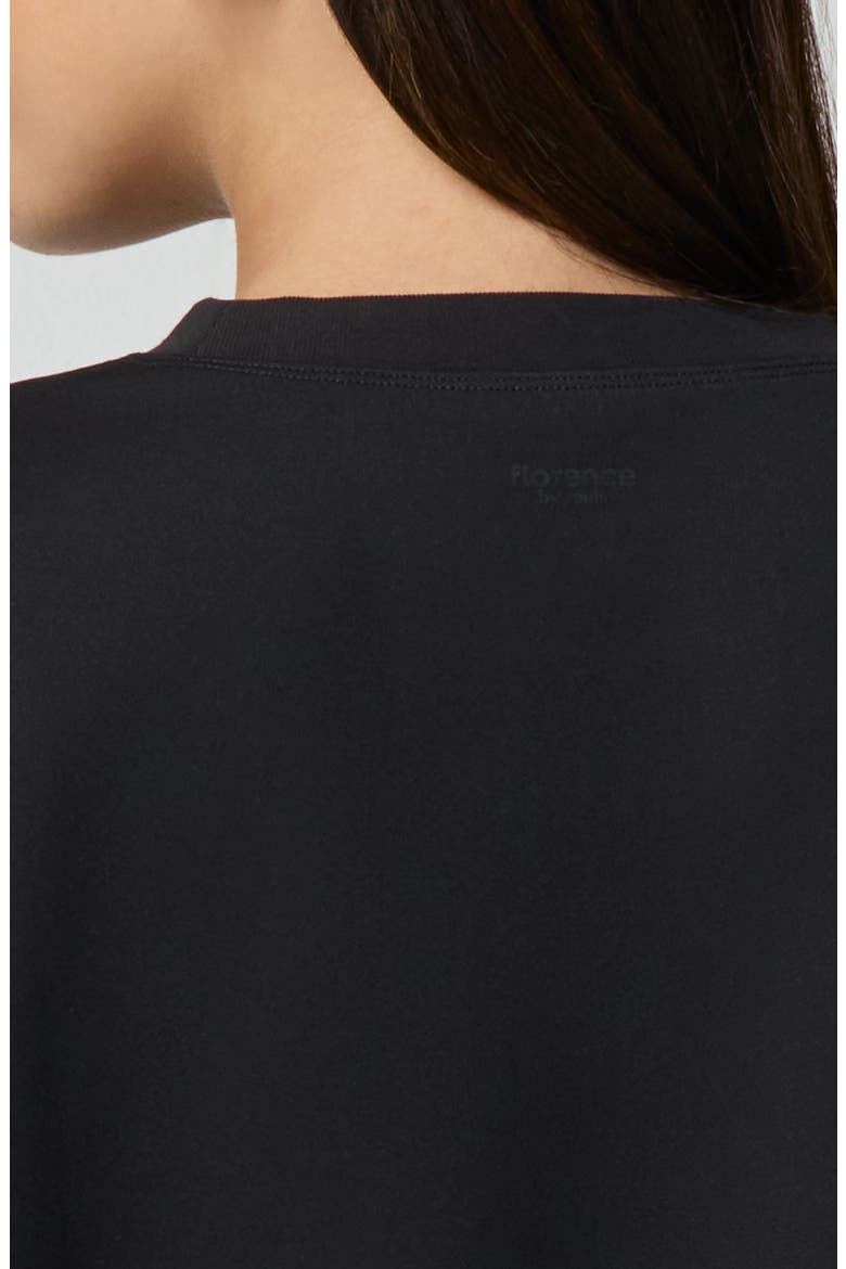 Oversize Sport Sheen Crewneck Sweatshirt, Alternate, color, BLACK