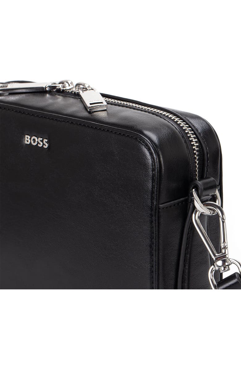 BOSS Liriel Faux Leather Crossbody Bag, Alternate, color, Blk