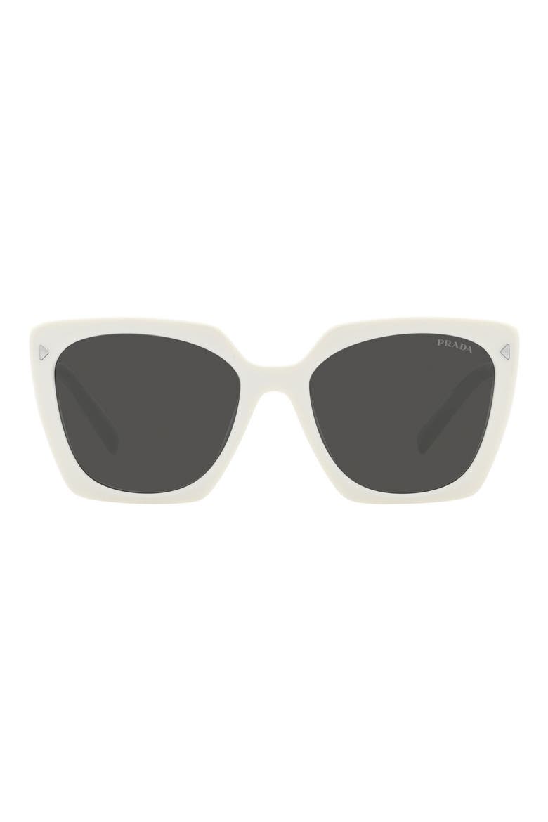 55mm Square Sunglasses, Main, color, BONE