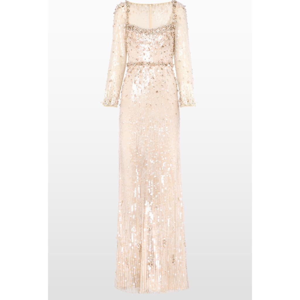 Jenny Packham Kestra Sequin-embellished Maxi Dress In Multi