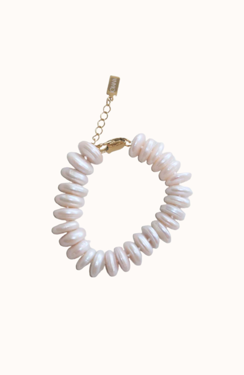 Joiana Jewelry Rondelle Pearl Bracelet In White