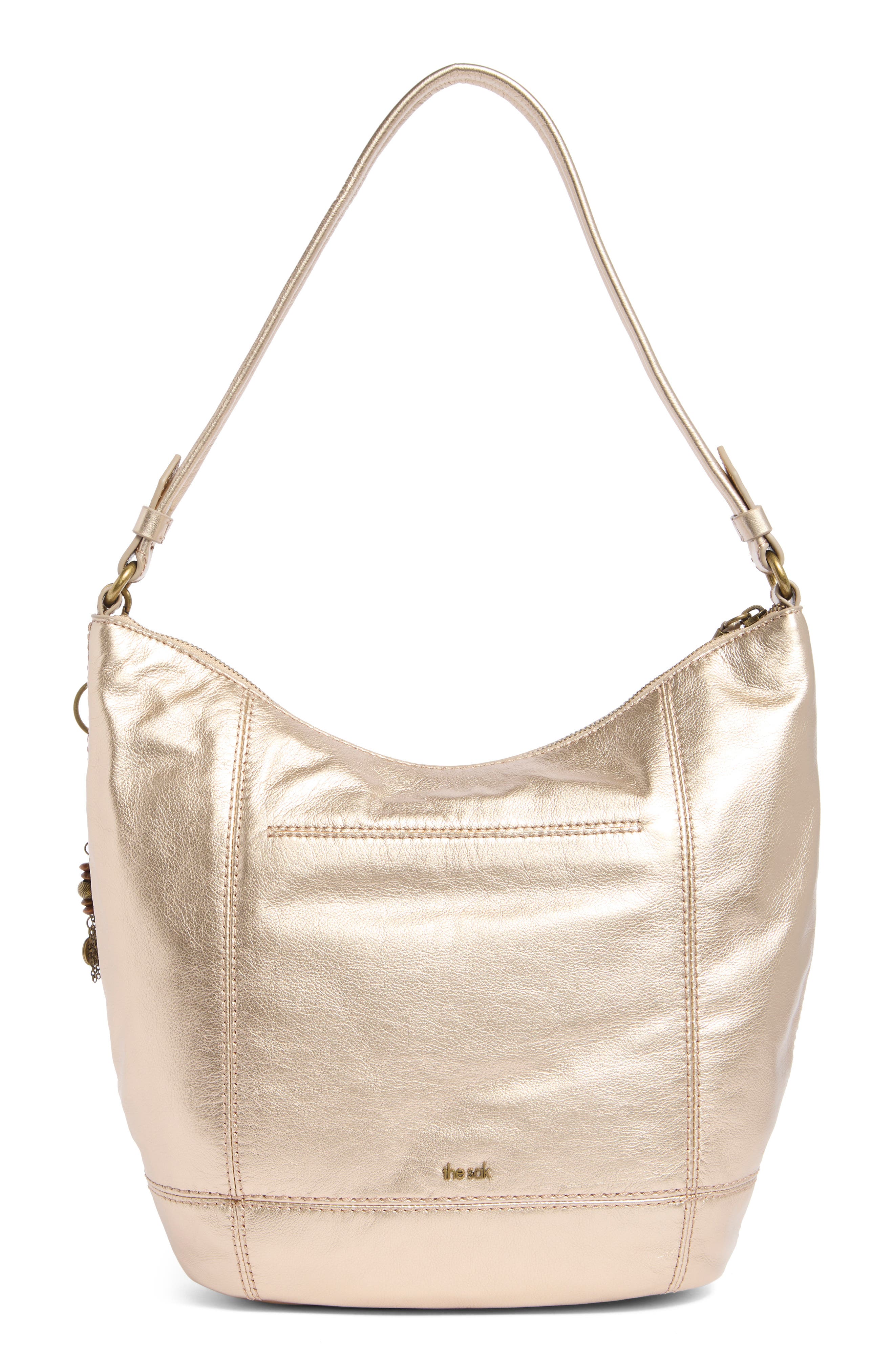 Sequoia Leather Hobo Bag, Alternate, color, LIGHT GOLD