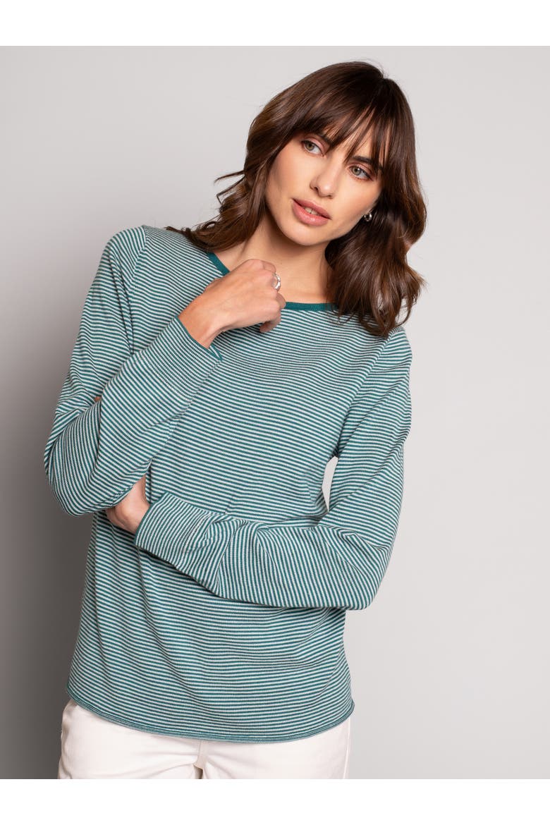 Merino Fine Knit Boat Neck Sweater, Alternate, color, ICELANDIC MICROSTRIPE