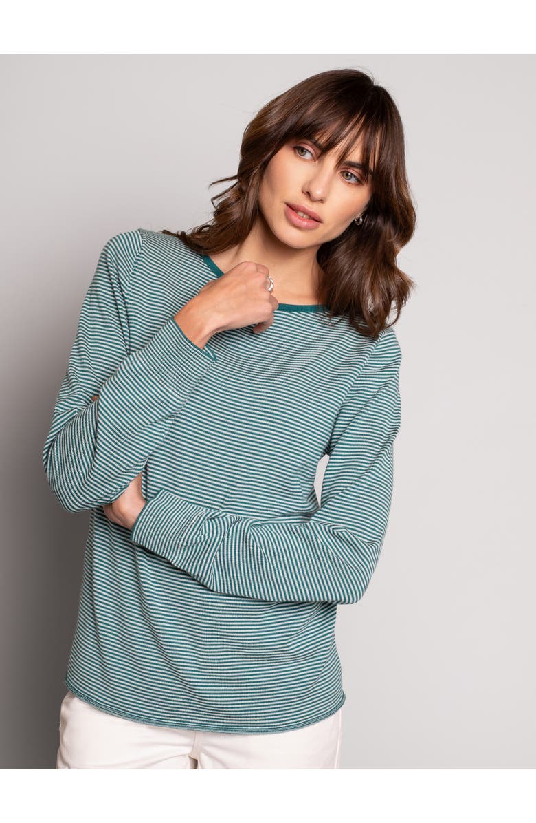 Celtic & Co. Merino Fine Knit Boat Neck Sweater, Alternate, color, Icelandic Microstripe