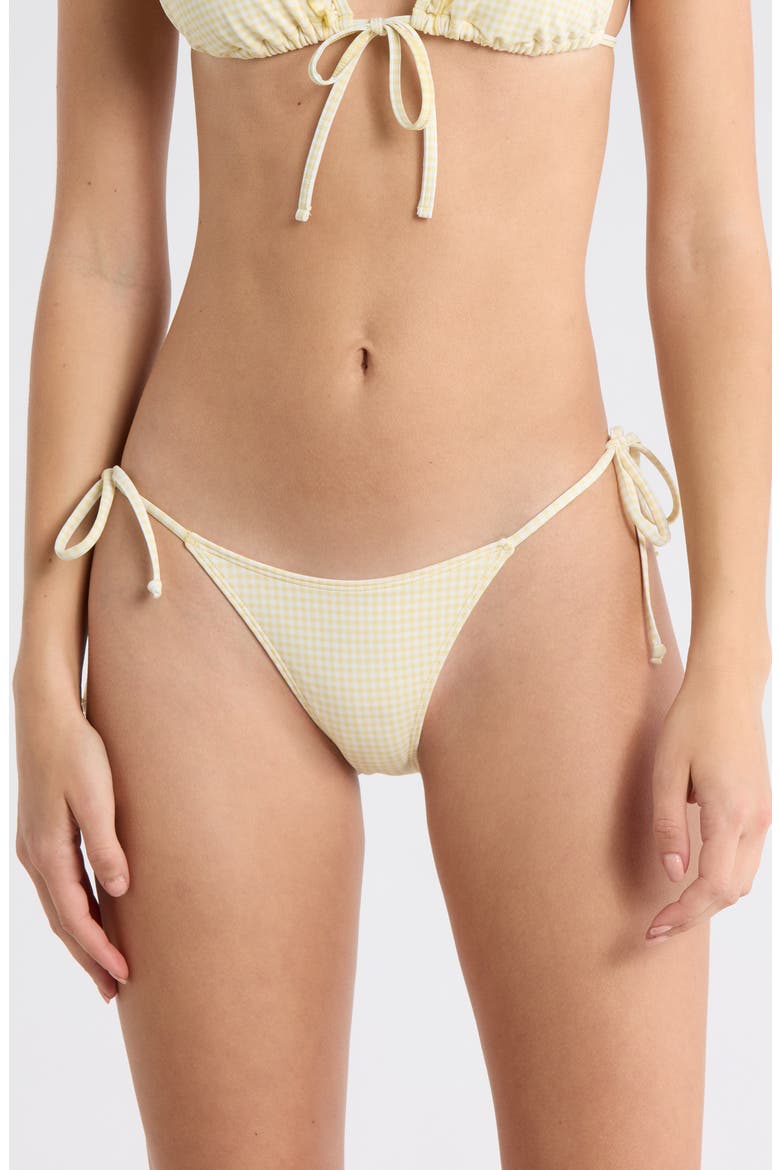 Leora Printed Side Tie Bikini Bottoms, Main, color, YELLOW