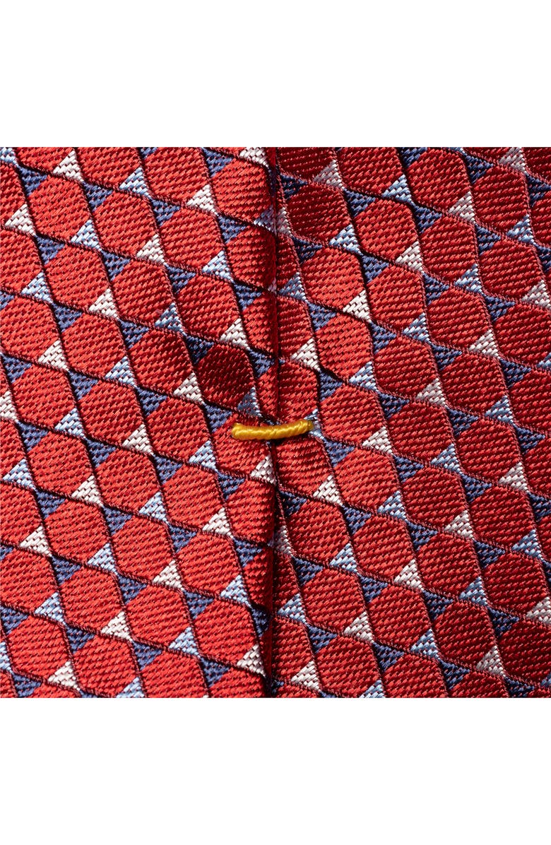 Eton Triangles Silk Tie, Alternate, color, Medium Red
