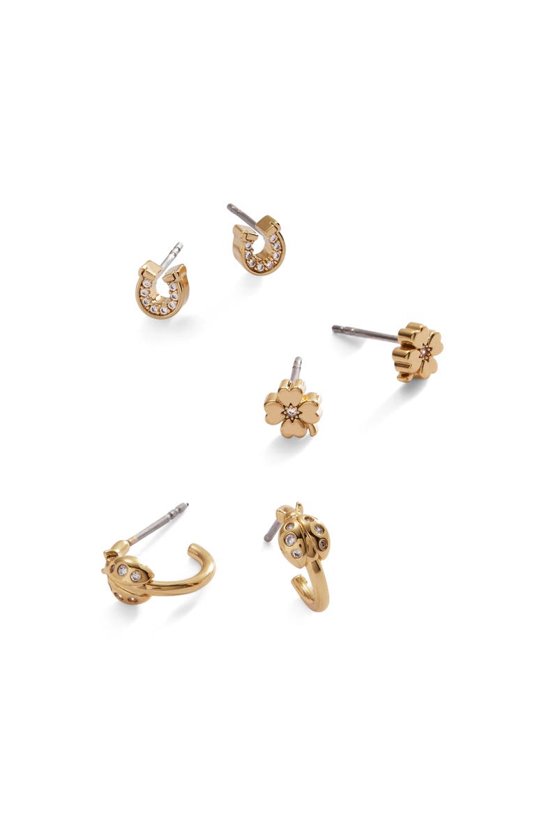 Love Luck Stud Set, Alternate, color, Gold