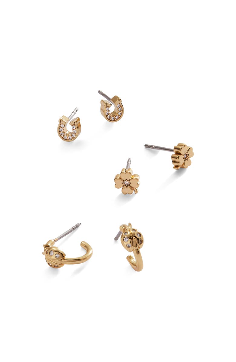 Alex and Ani Love Luck Stud Set, Alternate, color, Gold