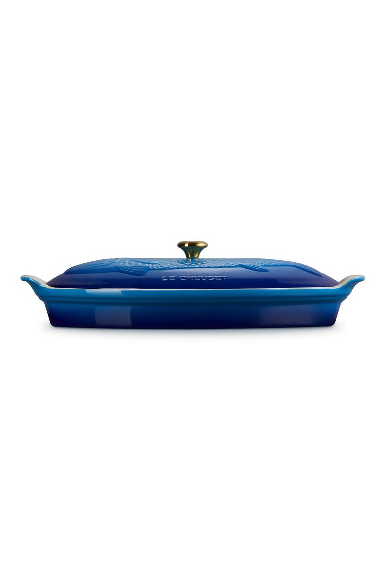 Heritage Covered Stoneware Fish Baker, Alternate, color, MARSEILLE