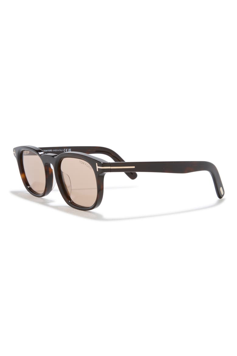 52mm Square Sunglasses, Alternate, color, DARK HAVANA / BROWN