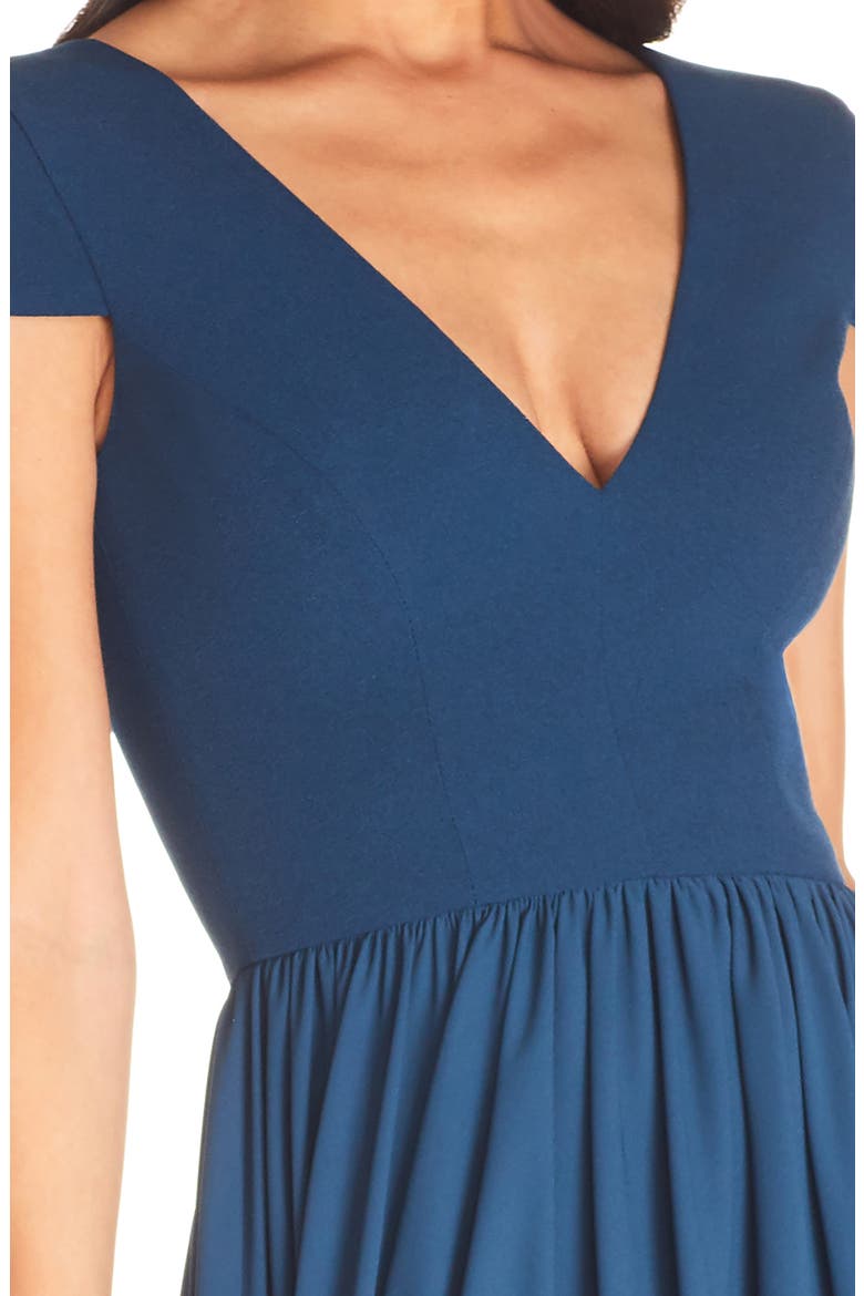 Corey Chiffon Fit & Flare Cocktail Dress, Alternate, color, PEACOCK BLUE