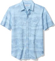Tommy Bahama San Luscio Corsica Coast Short Sleeve Cotton Blend Button-Up Shirt