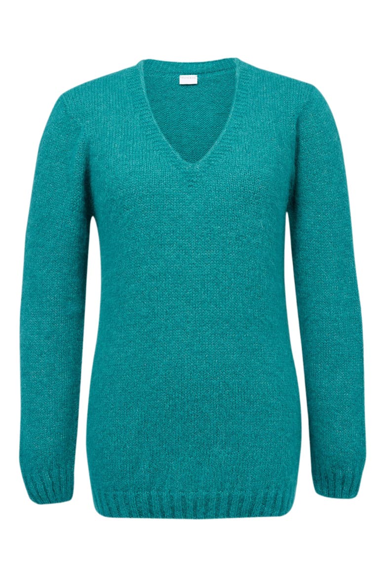 Alpaca Cott Slouch V Neck Sweater, Alternate, color, SEA GREEN