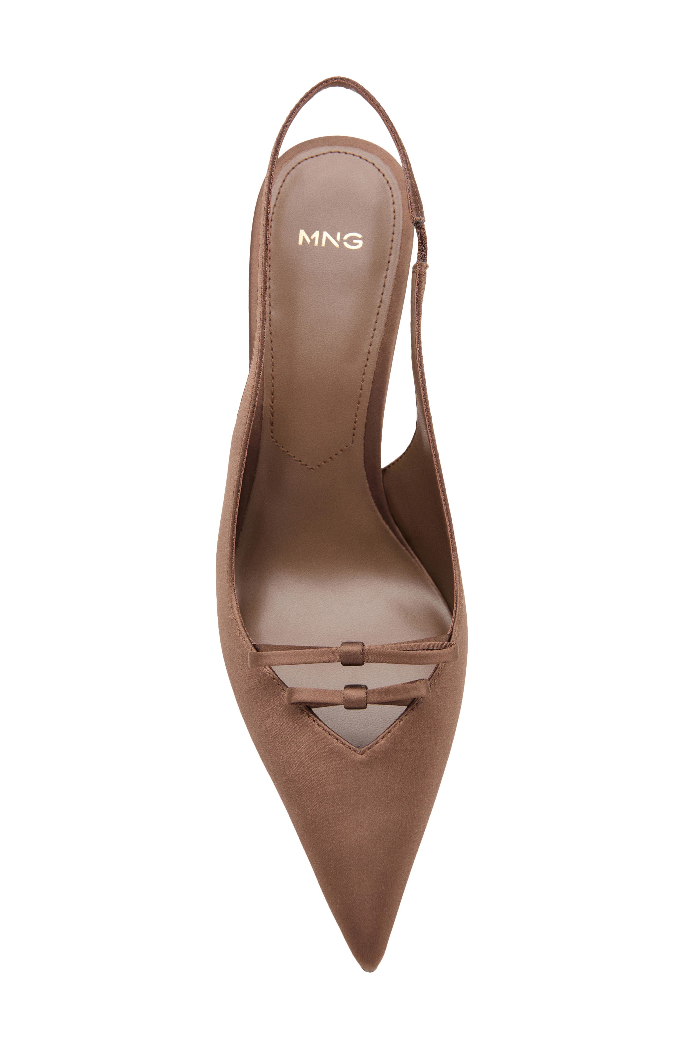 MANGO Laurel Slingback Pump, Alternate, color, Chocolate