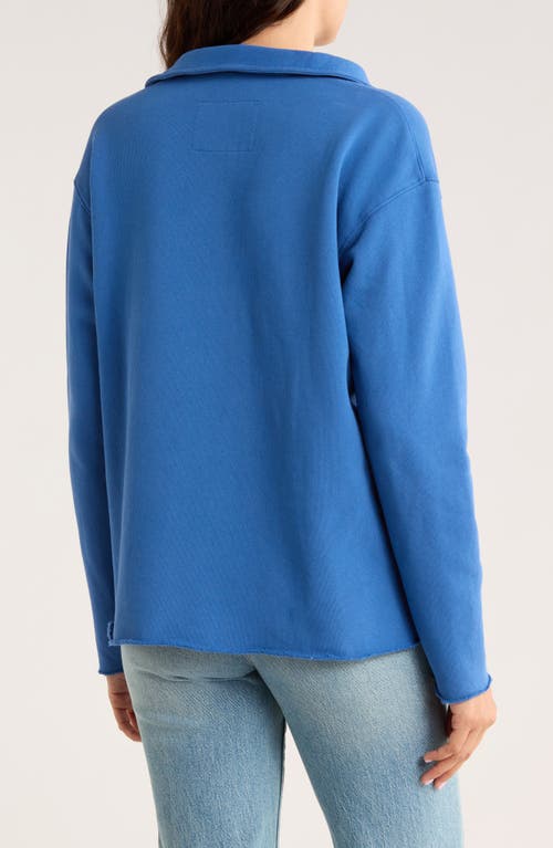 Frank & Eileen Patrick Johnny Collar T-shirt In Blue