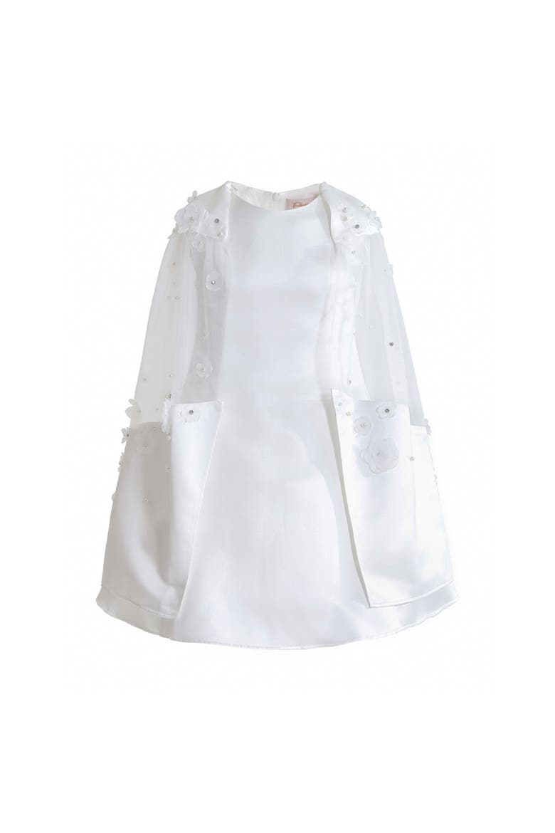 HoneyBelle Floral Overlay Dress, Main, color, White