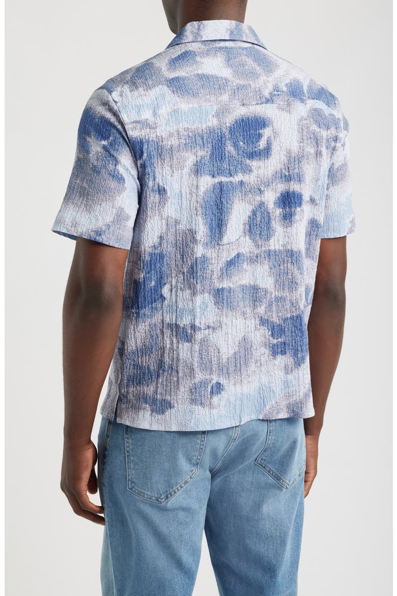 Didcot Watercolor Stretch Cotton Button-Up Shirt, Alternate, color, BLUE