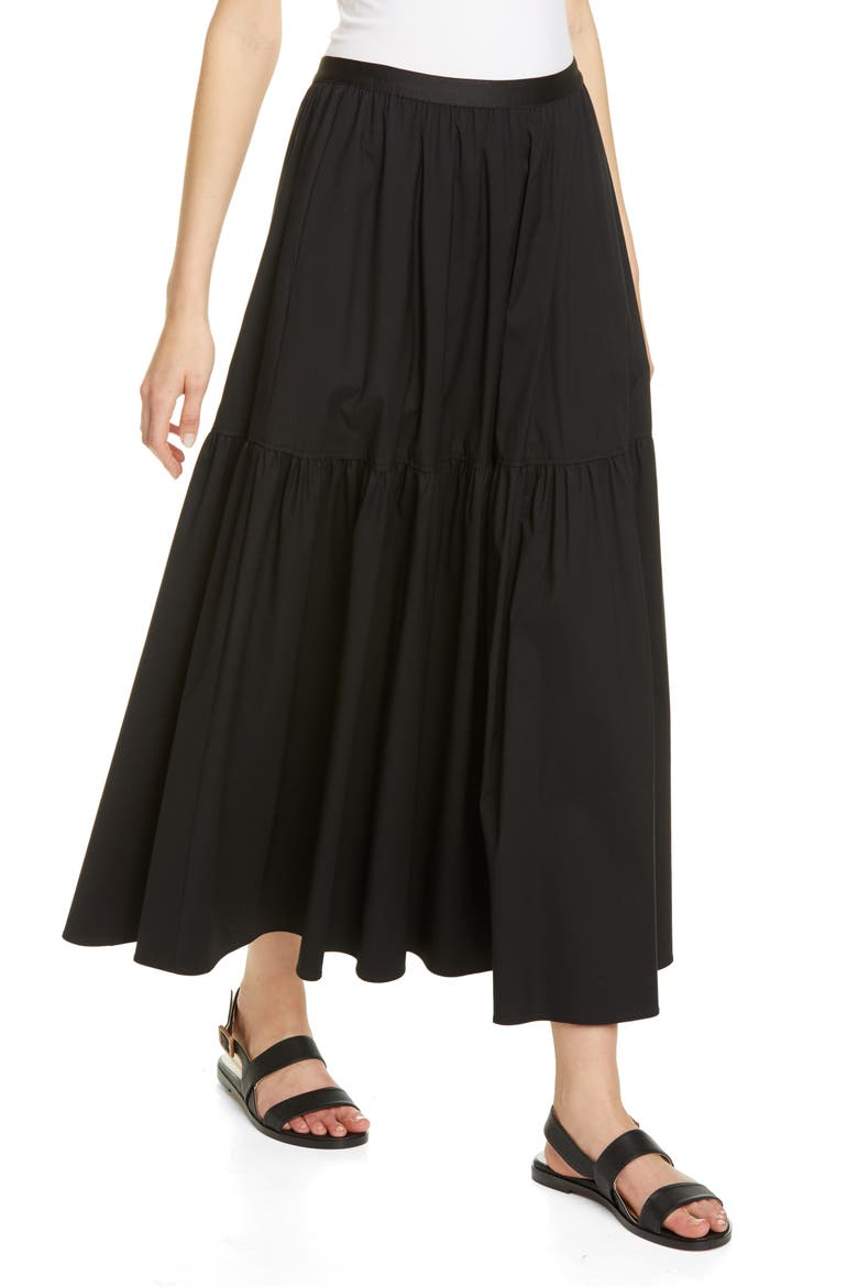 Safford Tiered Maxi Skirt, Alternate, color, BLACK