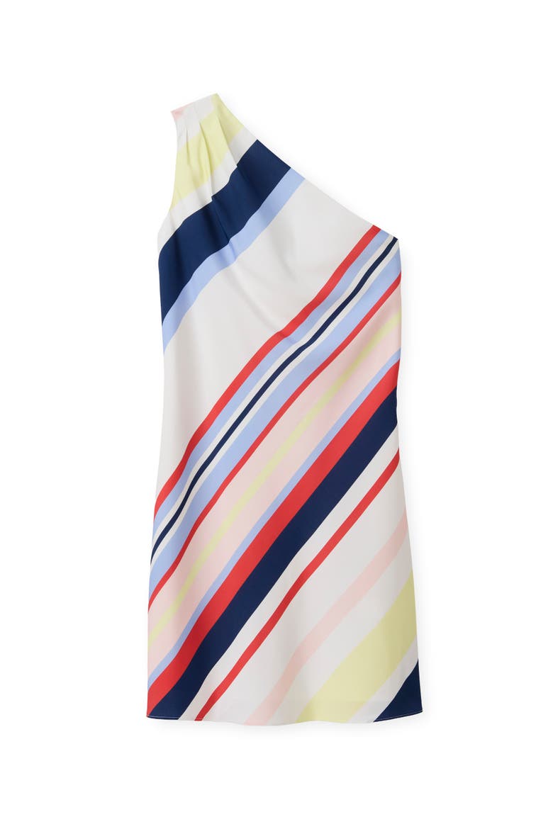 Samantha One-Shoulder Mini Dress, Main, color, Nantucket Stripe