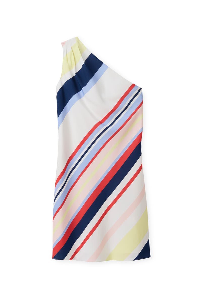 Cartolina Samantha One-Shoulder Mini Dress, Main, color, Nantucket Stripe