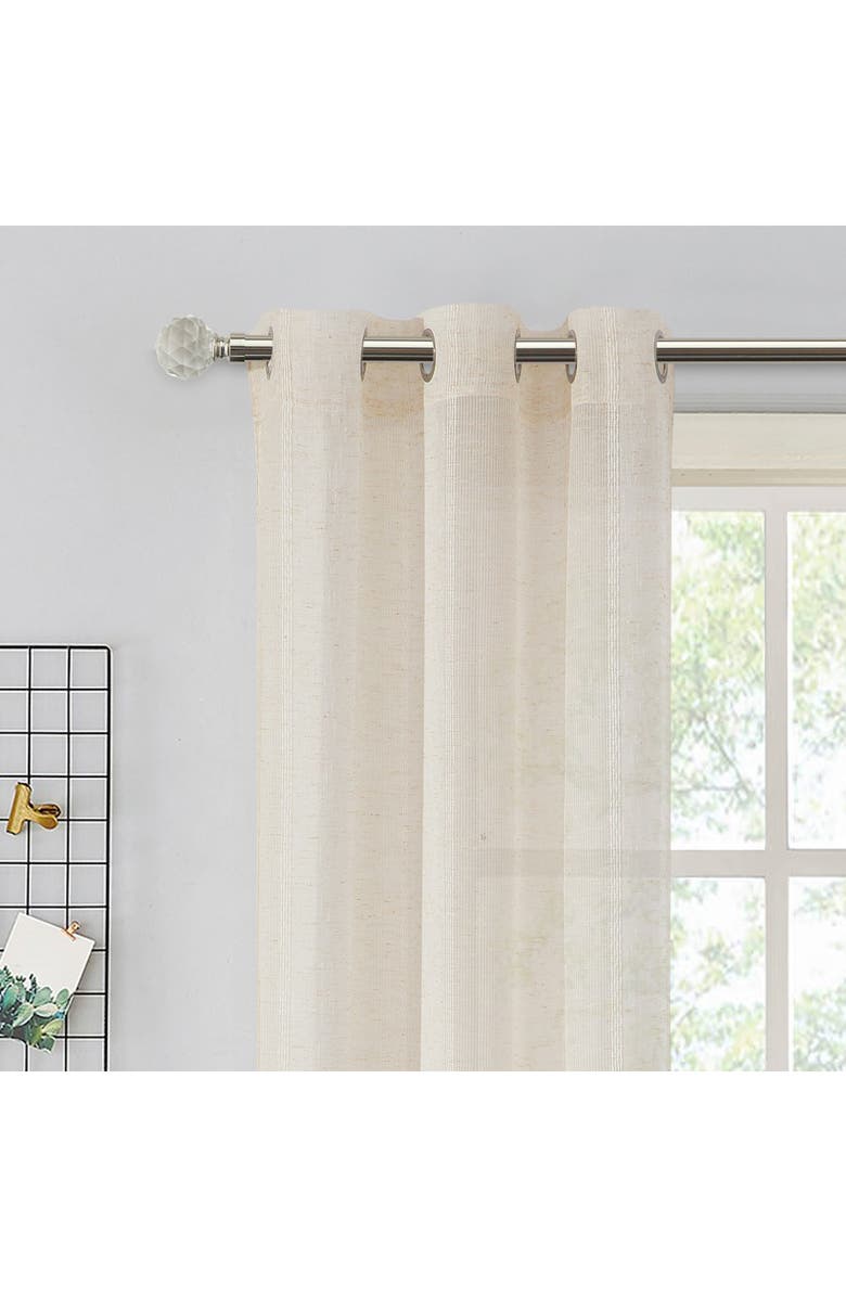 DAINTY HOME Set of 2 Sheer Curtain Panels, Alternate, color, Linen