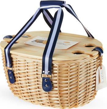 Central Park Willow Picnic Basket Set for Four