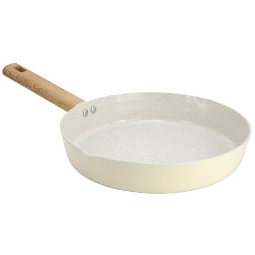 Gibson Home Marbleton Ceramic Nonstick Alumium 9.5 Inch Frying Pan In Cream In White