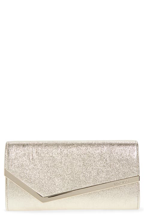 Emmie Glitter Leather Clutch