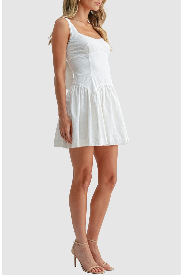 Sweetheart Neck Tie Back Minidress, Alternate, color, OFF WHITE