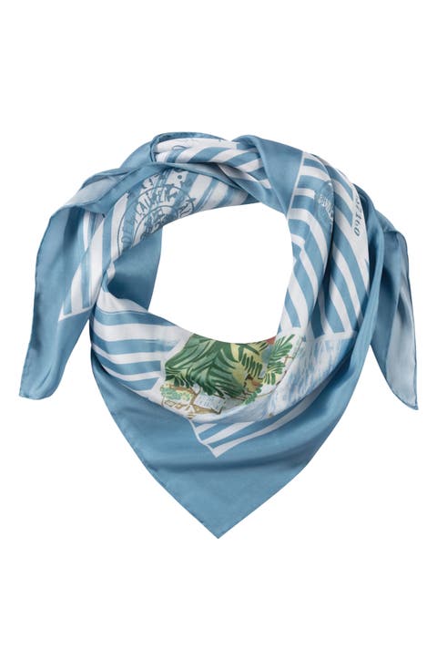 Summer Postcard Silk Square Scarf