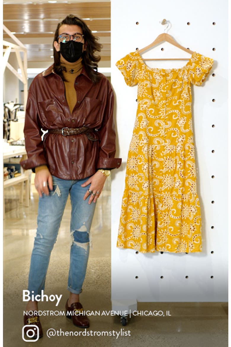 Off the Shoulder Tiered Midi Dress video