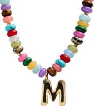 BaubleBar Semi Precious Bubble Initial Pendant Necklace