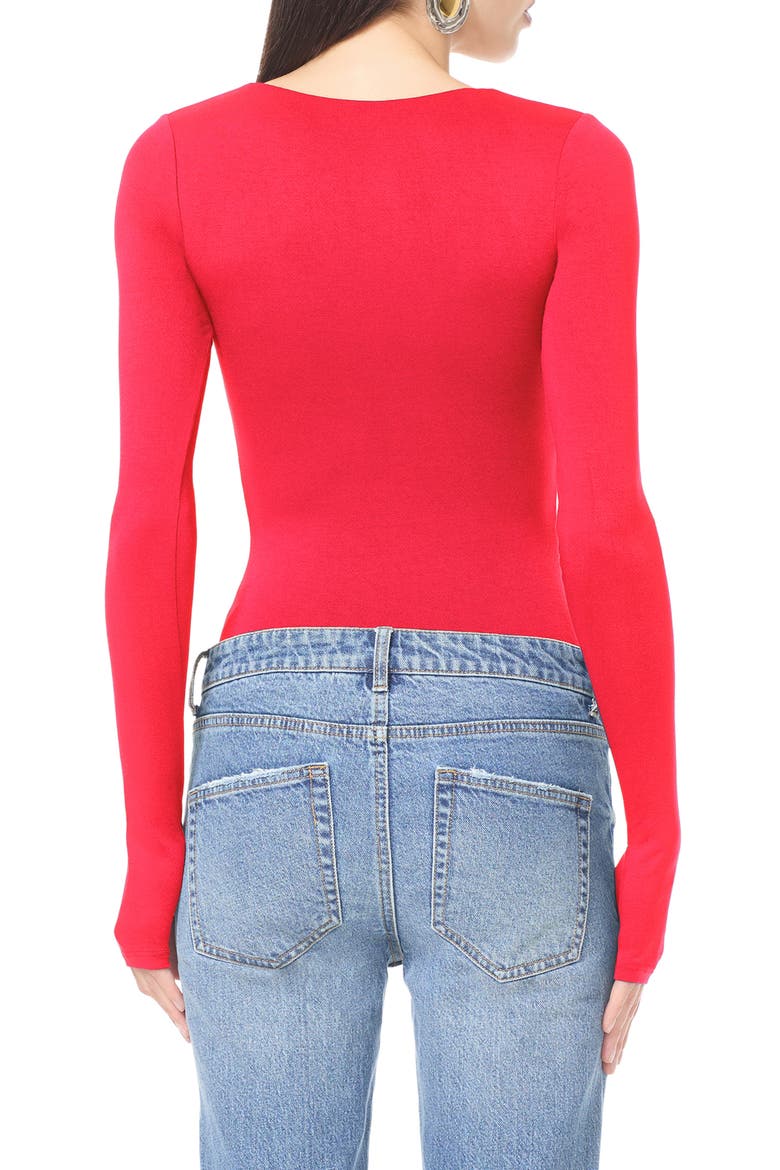 Ines Long Sleeve Square Neck Top, Alternate, color, KISS RED