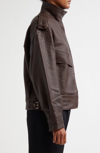 【海外限定】REISSレザージャケット☆Cleo Atelier Grained Leat Buy Reiss Chocolate Cleo Atelier Grained Leather Jacket from