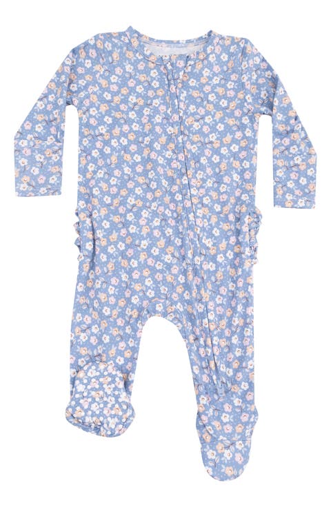 Country Calico Ruffle Zip Footie (Baby)