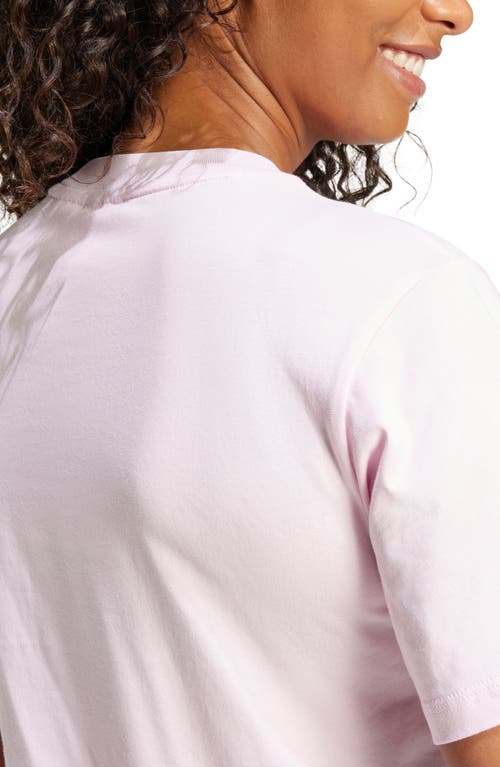 Adidas Originals Women's Short-sleeve Cotton Crewneck Logo T-shirt In Clear Pink/white