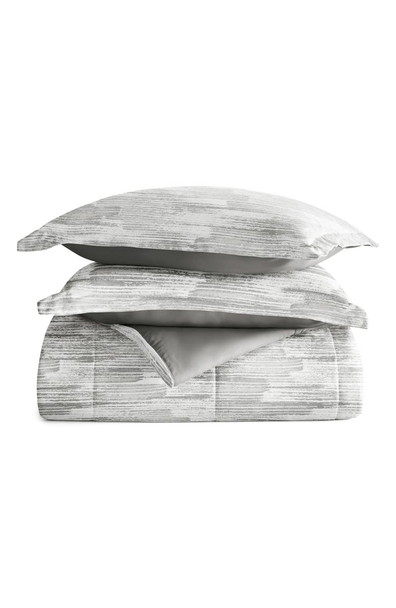 HOMESPUN Textured Stripe Reversible 3-Piece Comforter Set, Main, color, Gray