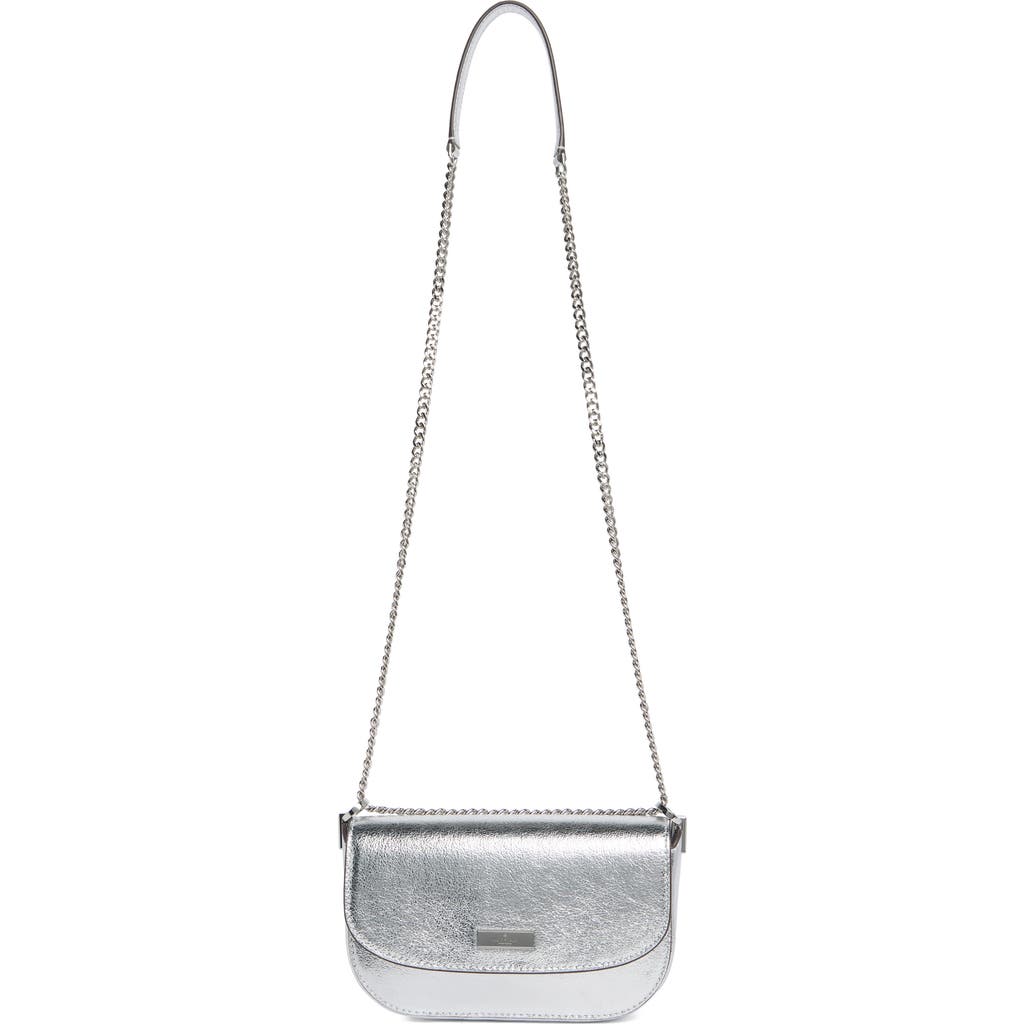 Kate Spade New York Krista Metallic Chain Flap Crossbody Bag In Silver